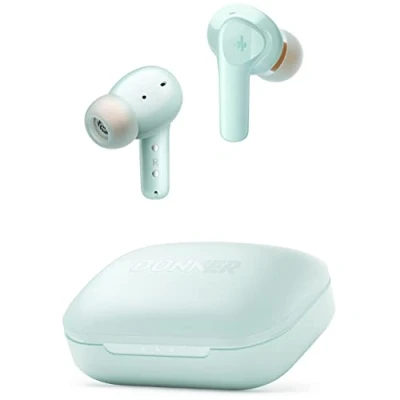 Abbildung von Donner Bluetooth Kopfhörer mit Geräuschunterdrückung, In Ear kabellos 12mm Audiotreiber, intensiver Bass, Noise Cancelling 4 Mikrofone, 32 Std Akku, 5.2, grün