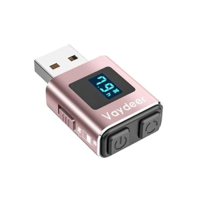 Abbildung von VAYDEER Mouse Jiggler Laptop Mover [LED Display] [Timer Funktion] [USB Nicht Nachweisbar] [Metall] Auto Move Bewegen Mauswackler Praktisch Mausbeweger Maus Beweger für Home Office Rosa