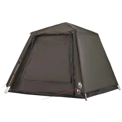 Abbildung von vidaXL Angelzelt 4 Personen, Karpfenzelt mit Quick Release System, Campingzelt E Anschluss, Anglerzelt Zelt, Braun 190T Polyester