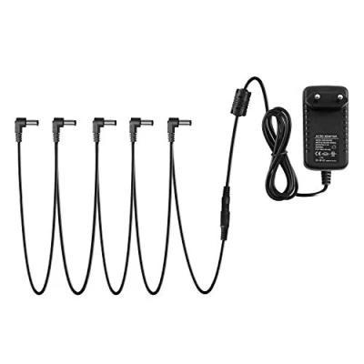 Abbildung von Donner Power Supply Adapter Netzteil für Gitarre Effektpedal 9V DC 1A mit 5 Daisy Chain kostenlosen Kabel (DPA 1)