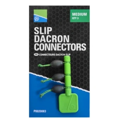 Abbildung von Preston Slip Dacron Connector (3 stk) Medium Grün Gummizug Konnektor Angelzubehör