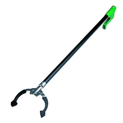 Abbildung von UNGER NiftyNabber Pro Müllzange (97 cm lang, Allzweckgreifer, Stahlrohr, Abfallgreifer, Öffnungsmaß Klauen 15 cm) NN900