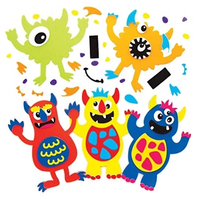 Abbildung von Baker Ross Mix &amp; Match Monster Deko Magnete (6 Stück) Halloween Basteln für Kinder, Klein