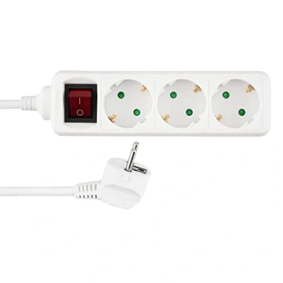 Abbildung von REV 0512315555 Steckerleiste, Steckdosenleiste 3fach f. Winkelstecker, 5m, 3500W, weiss