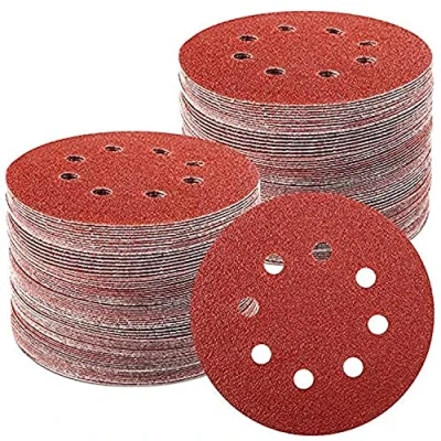 Abbildung von TWSTYFAL 100 Stück Schleifpapier 125mm Klett, Profi Exzenterschleifer Set für 8 Loch Schleifscheiben Mit 60/80/100/120/180/240/320 Körnung Holz Metall und Farbe