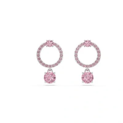 Abbildung von Swarovski Attract DROP Round CUT Ohrringe, Damen, Größe: One Size, Pink