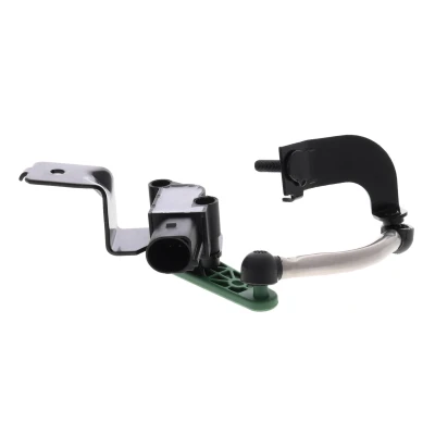 Abbildung von VEMO V10 72 1618 Sensor, Xenonlicht (Leuchtweiteregulierung) Vorderachse rechts mit Halter Koppelstange VOLKSWAGEN: Scirocco III, Passat CC