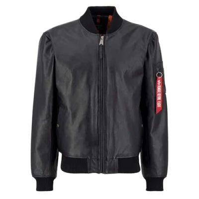 Abbildung von Alpha Industries MA1 Lederjacke, Herren, Größe: Small, Black