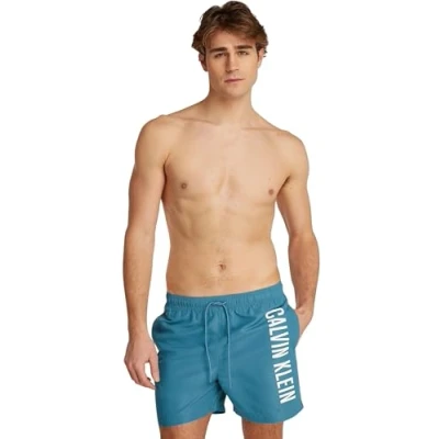 Abbildung von Calvin Klein Swimwear Drawstring Badeshorts, Herren, Größe: 5XL, Storm blue