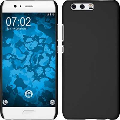 Abbildung von PhoneNatic case kompatibel mit Huawei P10 Plus Hülle schwarz gummiert Hard + 2 Schutzfolien