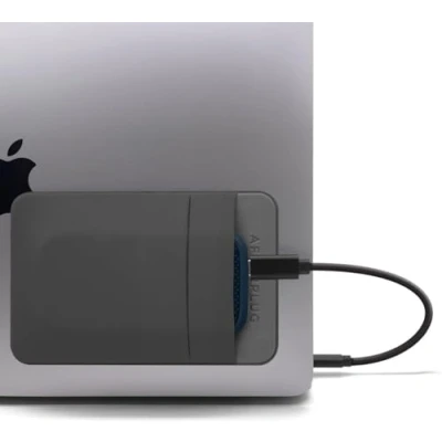 Abbildung von Afterplug 2 Pocket Klebetasche für Laptop, kompatibel mit externer tragbarer SSD, Magic Mouse, USB Kabel und mehr Grau