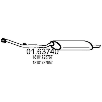 Abbildung von MTS 01.63740 Endschalldämpfer 1610 BMW: 3 Coupe, Touring, Limousine