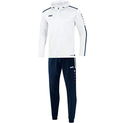 Abbildung von JAKO Kinder Trainingsanzug Polyester Striker 2.0 mit Kapuze, weiß/marine, 140, M9419