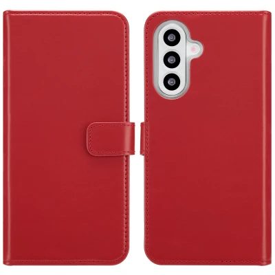 Abbildung von Samsung Galaxy A26 Hülle Echtleder Selencia Klapphülle Handyhülle Rot