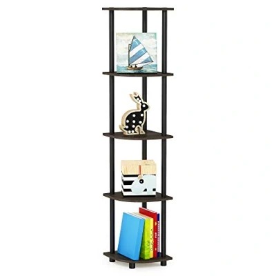 Abbildung von Furinno 5 Tier Ecke Mehrzweck Display Regale, Braun