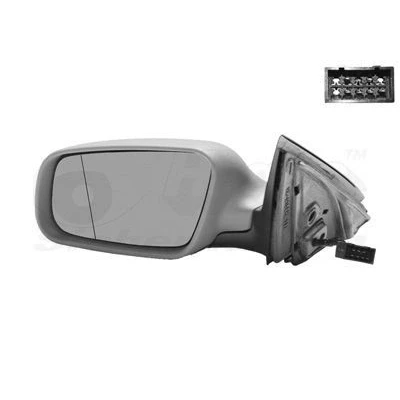 Abbildung von Außenspiegel Van Wezel 0317807 links grundiert Komplettspiegel, asphärisch, für elektr.Spiegelverstellung, beheizbar AUDI: A6 C5 Avant