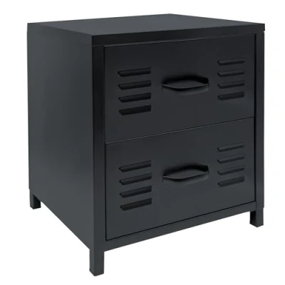 Abbildung von osoltus Raumteiler Metall Schrank mit Schubladen Nachttisch Nachtschrank 40x30x46cm York