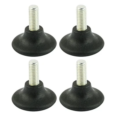 Abbildung von sourcing map 4 STK Stellfuß M8 x 20 mm Gewinde 37 Kopf Möbel gleiten Ebene Fuß Einstellbar