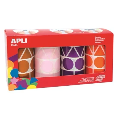 Abbildung von Apli Kids 11913 Set mit 4 Rollen in verschiedenen Formen und Farben, braun/rosa/lila/orange