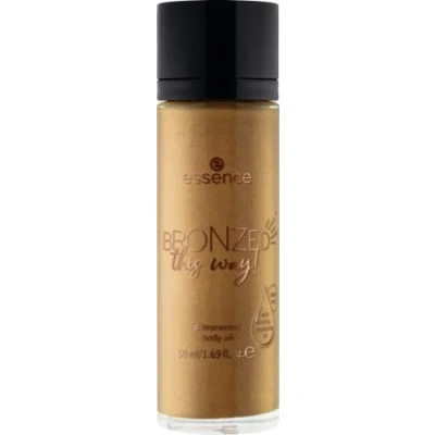 Abbildung von essence BRONZED this way! shimmering body oil, Nr. 01, Gold, acetonfrei, vegan, ohne Konservierungsstoffe, Alkohol, 1er Pack (50ml)