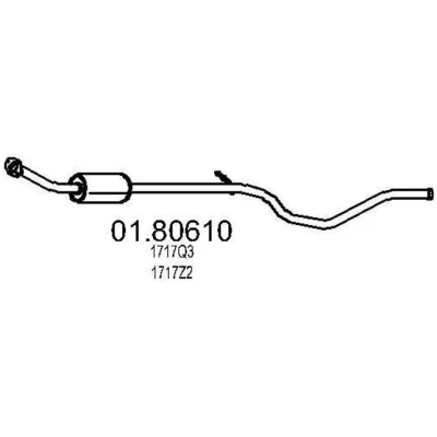 Abbildung von MTS 01.80610 Mittelschalldämpfer 2375 PEUGEOT: 307 Kombi, SW