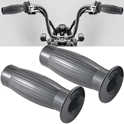 Abbildung von KATUR Motorrad lenkergriffe 22mm 7/8 &#039;&#039; 24mm Rutschfester Gummi Open End Thruster Grip Griffe Griffgriffe Schwarz für Harley Honda Yamaha Kawasaki Suzuki