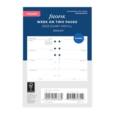 Abbildung von Pocket Week on two pages English 2025