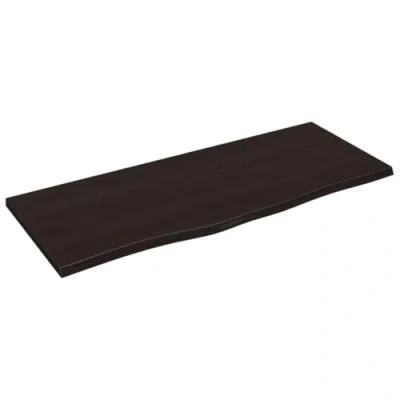 Abbildung von vidaXL Wandregal, Holzregal Regal Handgefertigt mit Baumkante, Wandboard Regalbrett Deko, Bücherregal Hängeregal, Dunkelbraun 100x40x2cm Massivholz Eiche Behandelt