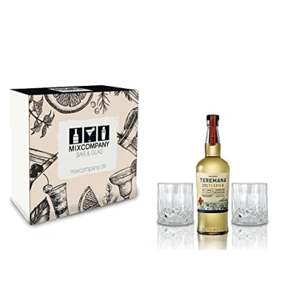 Abbildung von Teremana Tequila Geschenkset Reposado 0,7L (40% Vol) 2 Tumbler Kristalloptik Dwayne The Rock Johnson Gold [Enthält Sulfite]