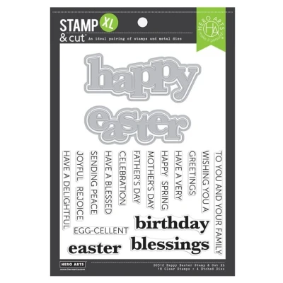 Abbildung von Hero Arts Happy Easter Stempel &amp; Cut XL