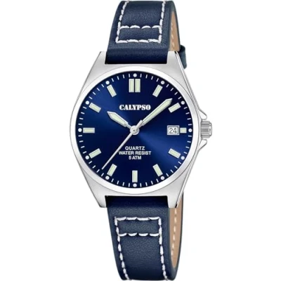 Abbildung von CALYPSO WATCHES Quarzuhr Basic, Armbanduhr, Damenuhr, Lederarmband, analog, Tag