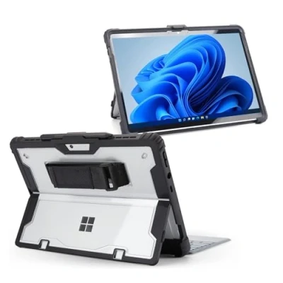 Abbildung von Omnpak Hülle für Surface Pro 9 Tablet, Business Hülle,Stoßfeste Robuste Hartschalen Schutzhülle Multi Betrachtungswinkel, kompatibel mit der Type Cover Tastatur