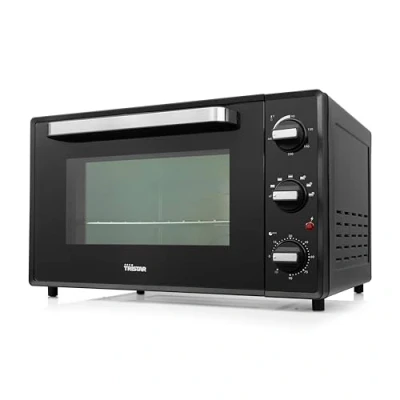 Abbildung von Tristar OV 3635 Heißluft Backofen, 48 l, Schwarz, Edelstahl, Freistehend, Drehregler, 0 230 C, Metall