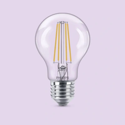Abbildung von Philips LED Lampe E27 A60 7W 806lm 2700K Filament 3er Pack