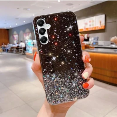 Abbildung von Glitzernder Transparenter Hülle Sternenhimmel Kompatibel mit Samsung Galaxy A54 5G Case TPU Schutzabdeckung für Schlankes Anti Stoß Handyhülle