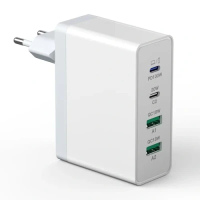 Abbildung von USB C Ladegerät 140W GaN, 4 Port Schnellladegerät Stecker Ladestation 100W Laptop Power Adapter Multiple Kompatibel mit MacBook Pro/Air/iPhone 15/16/Samsung/Tablet/Laptop/Mobile