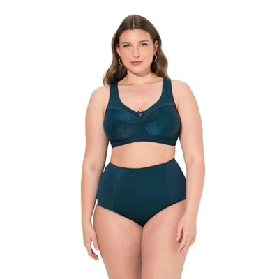 Abbildung von Ulla Popken Comfort Kelly Structuur Tshirt BH, Damen, Größe: 115F, Dark teal