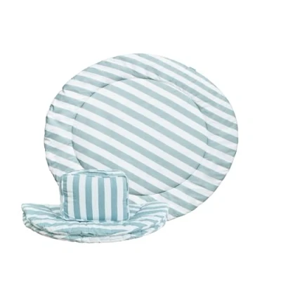 Abbildung von molis&amp;co Krabbeldecke Runder für Baby 100x100 cm 100% Baumwolle (OEKO TEX) Spielmatte Multifunktional, Dick &amp; weich gepolstert Ideal als Babydecke Spieldecke Popcorn Stripes