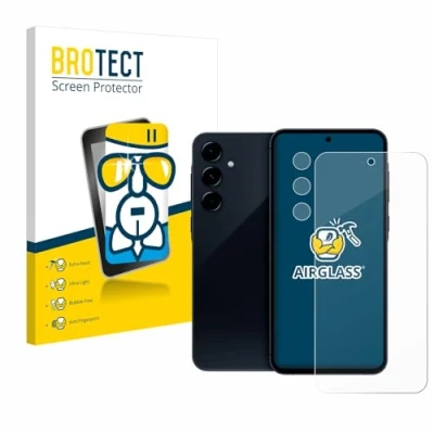 Abbildung von BROTECT Schutzglas für Samsung Galaxy A35 5G (Display+Kamera) Schutzfolie Panzer Folie Glas [Extrem Kratzfest 9H, Anti Fingerprint,