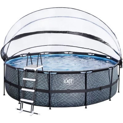 Abbildung von EXIT Pool mit Abdeckung ø450cm Stone