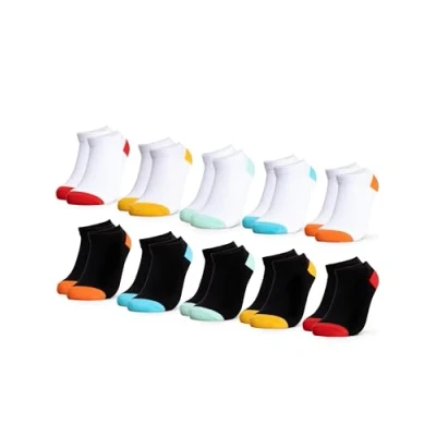 Abbildung von Occulto Mädchen &amp; Jungen Sneaker Socken 10er Pack (Modell: Piccolo) 27 30 Weiß Schwarz
