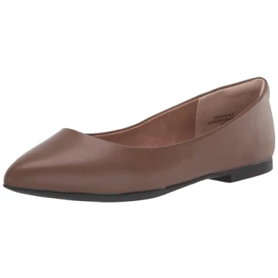 Abbildung von Amazon Essentials Damen Ballerinas mit spitzem Zehenbereich, Schokoladenbraun, 36.5 EU