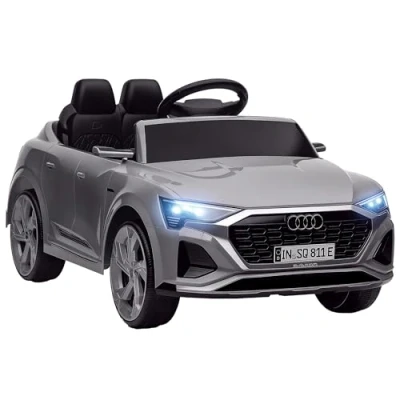 Abbildung von AIYAPLAY Elektro Kinderauto 12V mit 2,4G Fernbedienung, MP3 Musik &amp; Hupe, Belastbarkeit 30 kg, (1 tlg), 3 5 km,h, für 6 Jahre Kinder, Grau