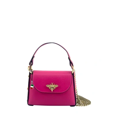 Abbildung von Florence Umhängetasche Biene Damen (Umhängetasche), Leder Umhängetasche, pink, fuchsia ca. 19cm x 14cm