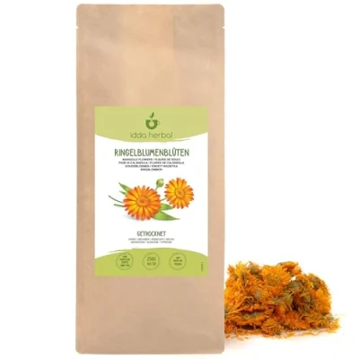 Abbildung von Ringelblumenblüten Loser Tee (250g), Ringelblumen Blüten getrocknet, 100% Natürliche und reine Calendula zur Zubereitung von Kräutertee Ringelblumentee