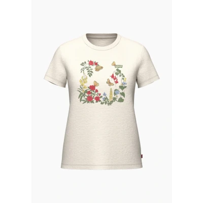 Abbildung von Levis Plus T Shirt &quot;PERFECT TEE&quot;, mit geblümten Bat Wing Logo