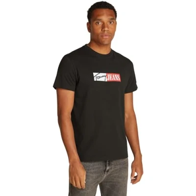 Abbildung von Tommy Jeans SLIM Entry Graphic TEE Tshirt print, Herren, Größe: 46, Black