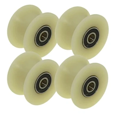 Abbildung von (50 25 8) 4 x 50 mm gefräste Nylon Riemenscheiben mit Nut Made in EU (8 Lager)