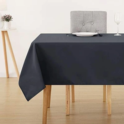 Abbildung von Deconovo Tischdecke Wasserabweisend Tischwäsche Tischtücher 150x240 cm Dunkelgrau