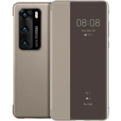Abbildung von HUAWEI P40 Smart View Flip Handytasche Original Zubehör Khaki